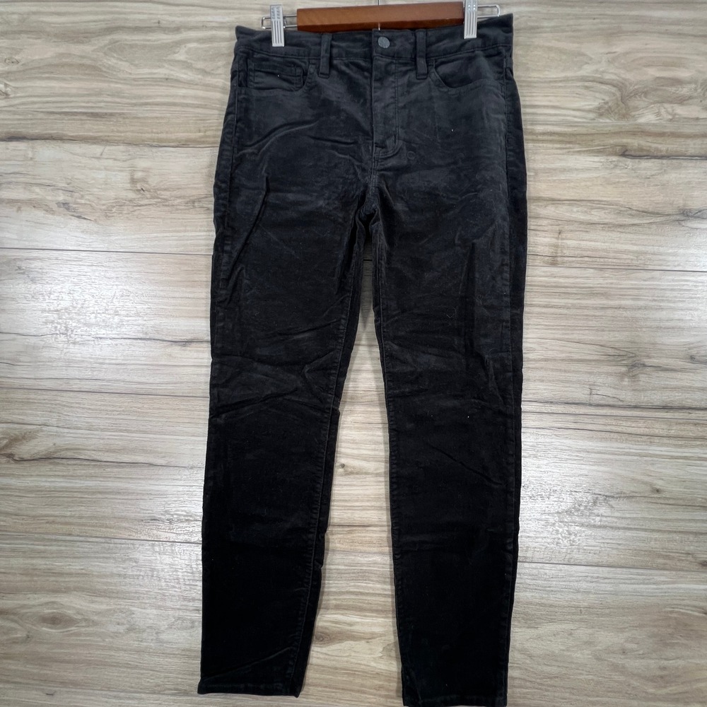 J Crew Re-Imagined Corduroy Pants Womens 27 Black High Rise Skinny BK381